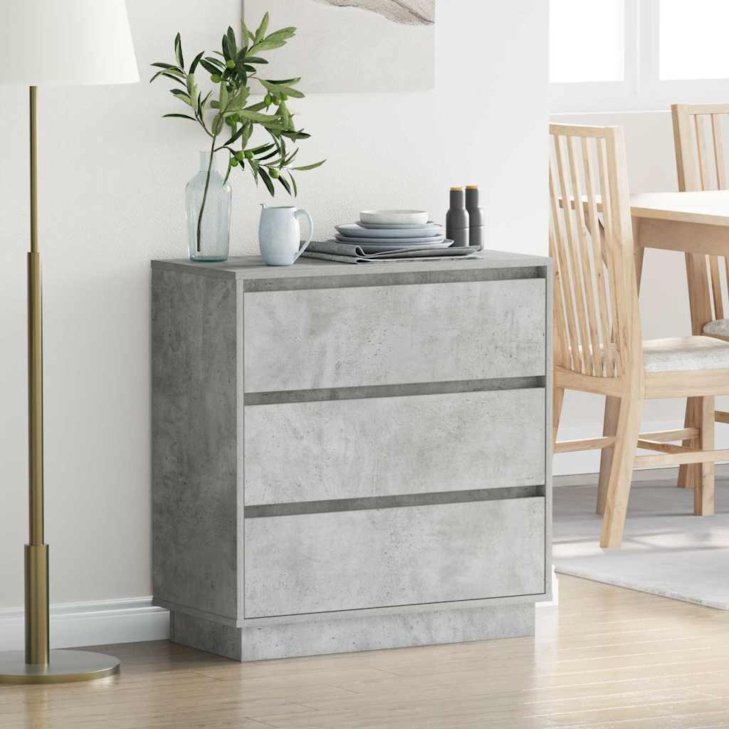 Bedside Cabinet Concrete Grey 71 x 34.5 x 75 cm Engineered wood